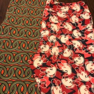 LulaRoe TC leggings Mickey and rings lot of 2!